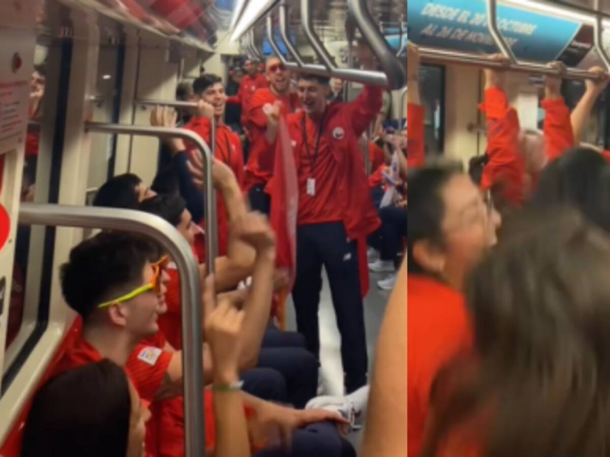 Así fue el energético viaje en Metro del team Chile a la inauguración de Santiago 2023