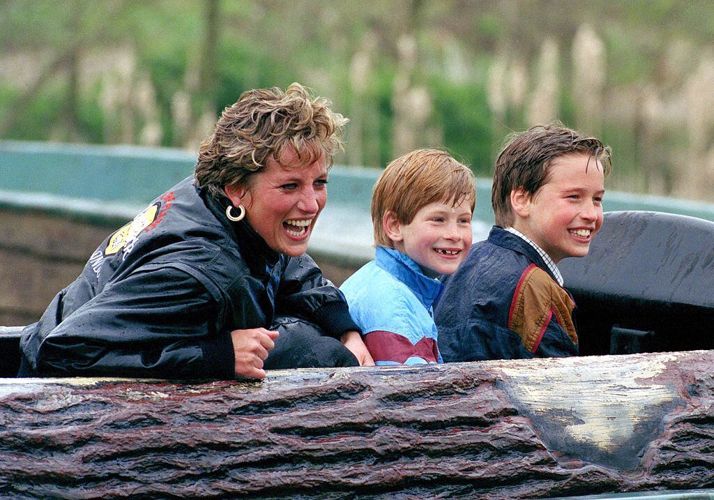 Picture From File:Diana Princess Of Wales, Prince William &amp; Prince Harry Visit The 'Thorpe Park' Amusement Park. . (Photo by Julian Parker/UK Press via Getty Images)