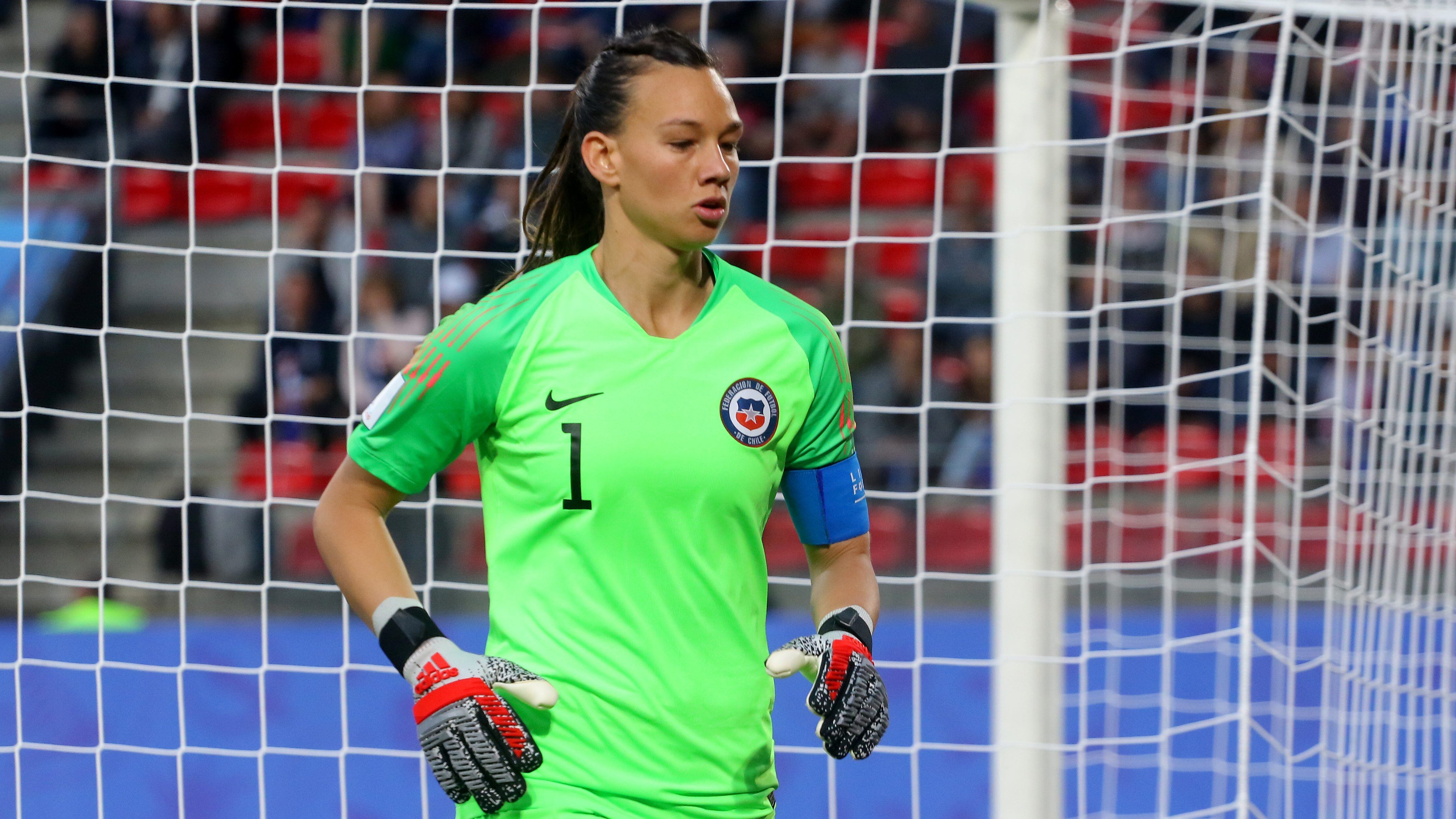 20 de Junio de 2019/RENNESChristiane Endler  durante el partido por el  grupo F del Mundial Femenino Francia 2019 entre las selecciones de Chile vs Tailandia jugado en el Estadio Roazhon Park de Rennes 
FOTO: MARIO DAVILA/AGENCIAUNO