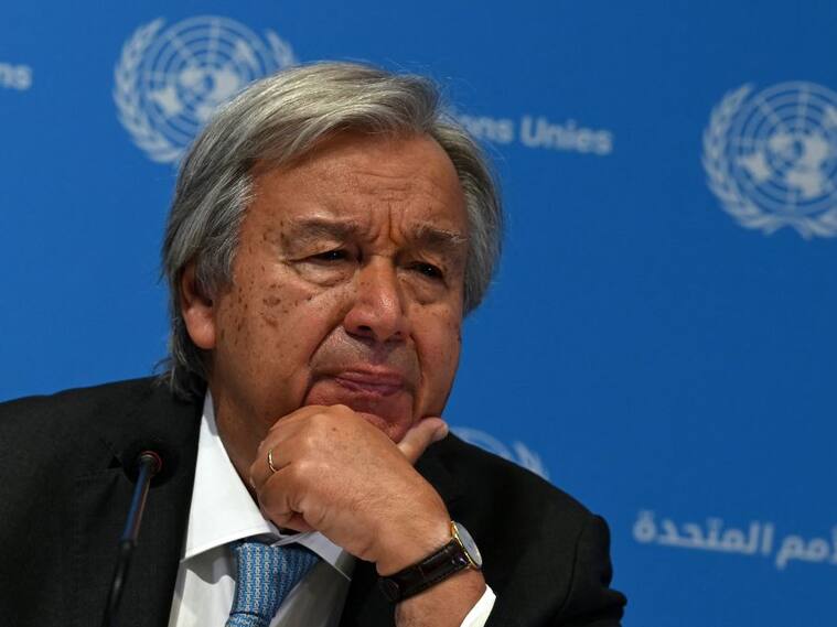 El jefe de las Naciones Unidas Antonio Guterres ante la prensa