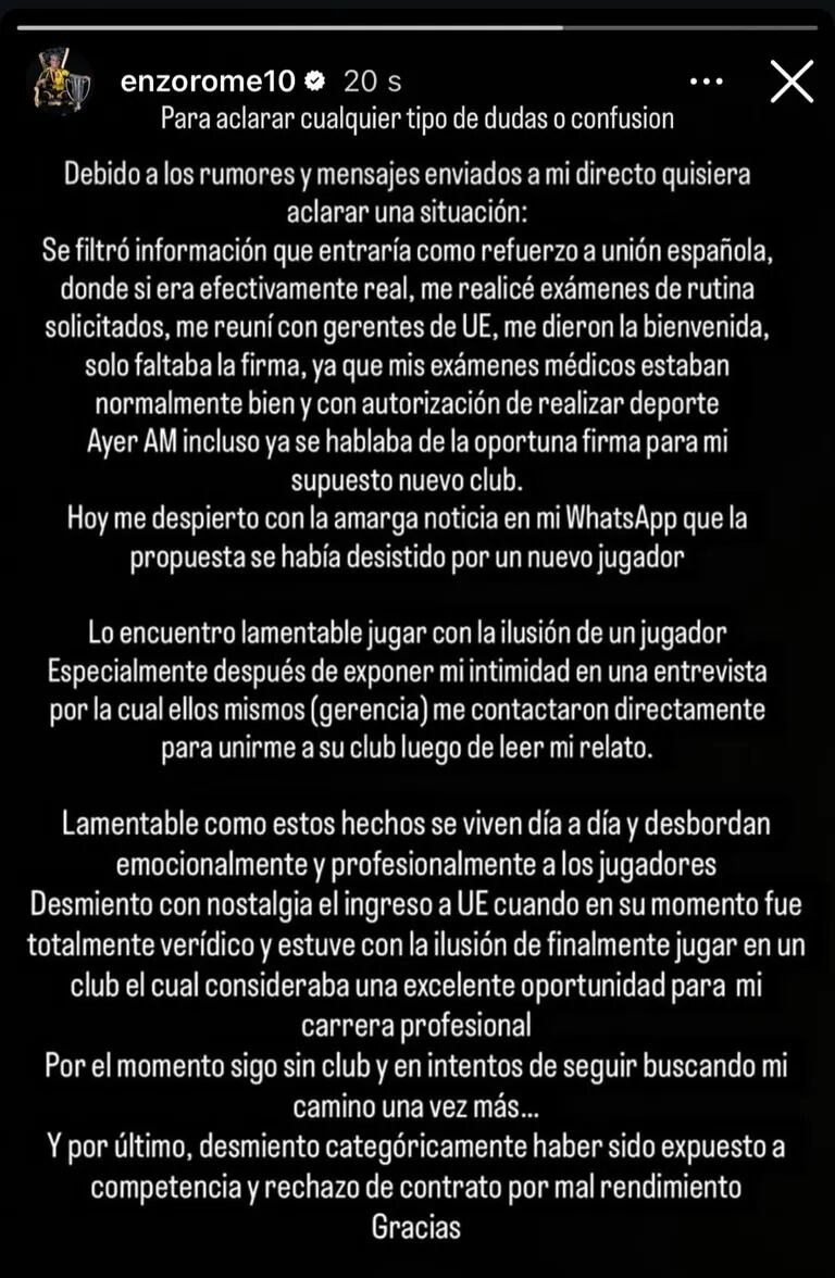 Enzo Riquelme vía Instagram