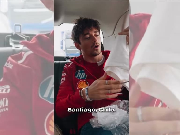 La reacción de Charles Leclerc tras recibir un regalo de un fanático chileno | Captura de pantalla