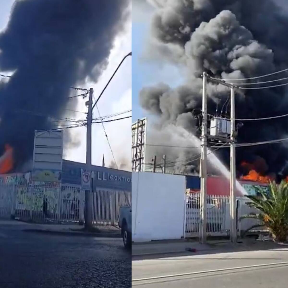 Voraz incendio consume mall chino en la comuna de Renca: hay riesgo de propagación a otros locales