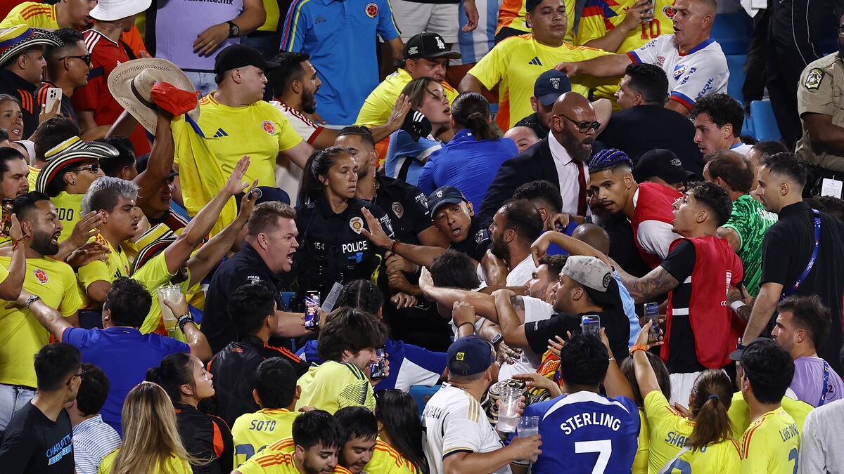 “Quedaron de rehenes mujeres y niños”: la versión de la Federación Uruguaya por pelea de sus jugadores con hinchas colombianos