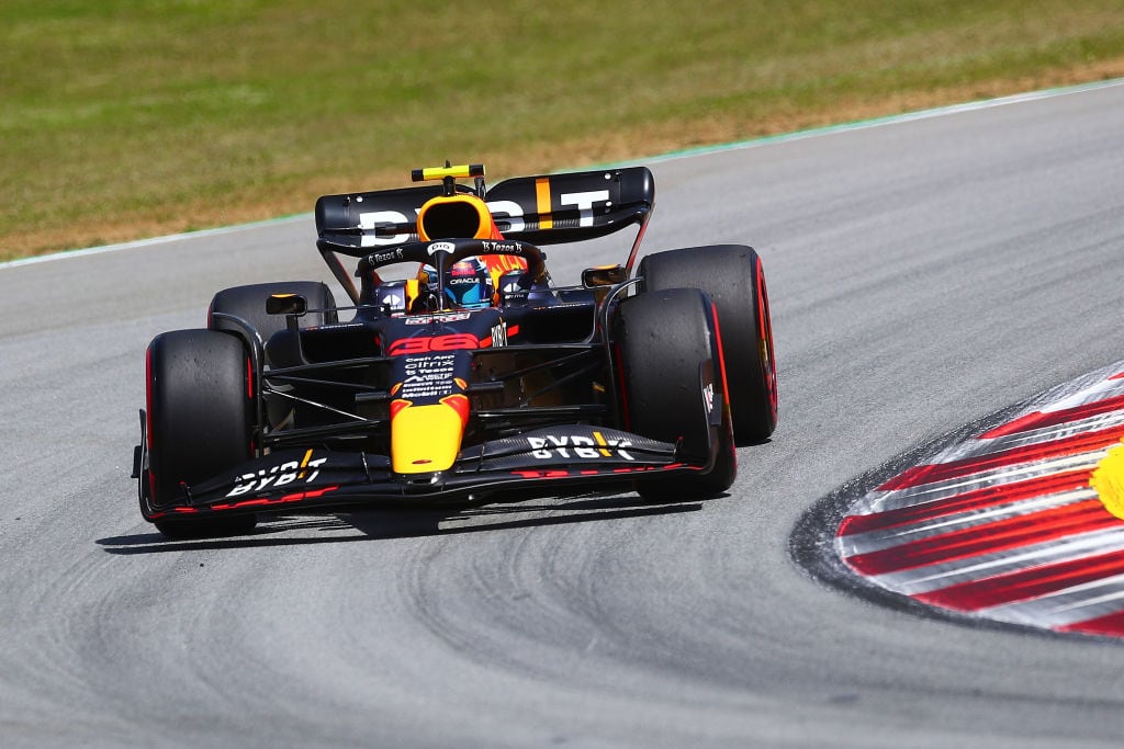 BARCELONA, SPAIN - MAY 20: Juri Vips of Estonia driving the Oracle Red Bull Racing RB18 Honda during practice ahead of the F1 Grand Prix of Spain at Circuit de Barcelona-Catalunya on May 20, 2022 in Barcelona, Spain. (Photo by Eric Alonso/Getty Images)