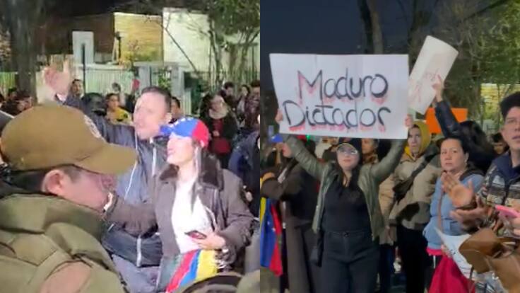 Protestas en embajada de Venezuela en Chile