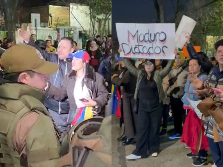 Protestas en embajada de Venezuela en Chile