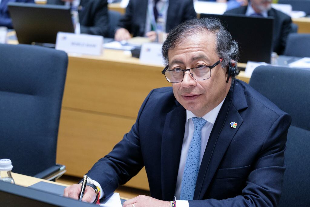 El presidente de Colombia Gustavo Petro en la cumbre de la Unión Europea y la Celac