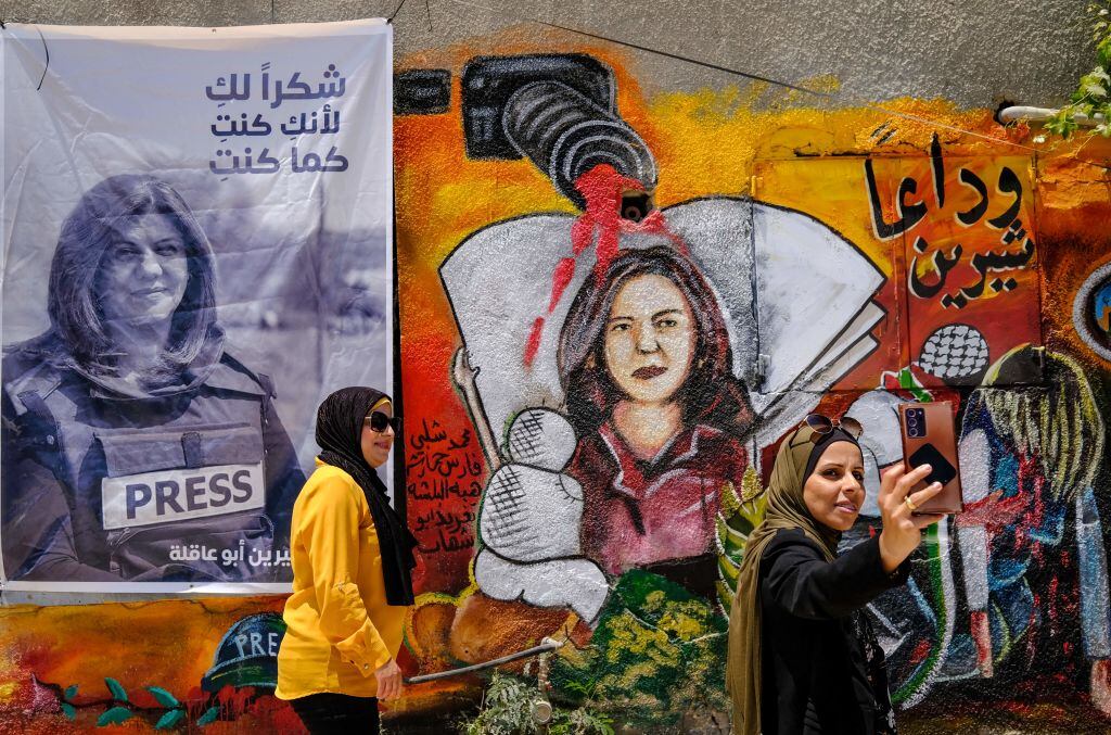 Homenaje a la periodista Shireen Abu Akleh en la Palestina ocupada