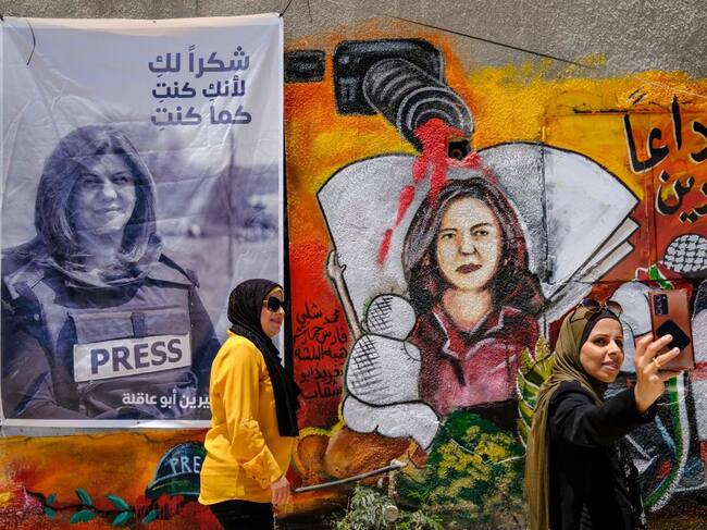 Homenaje a la periodista Shireen Abu Akleh en la Palestina ocupada