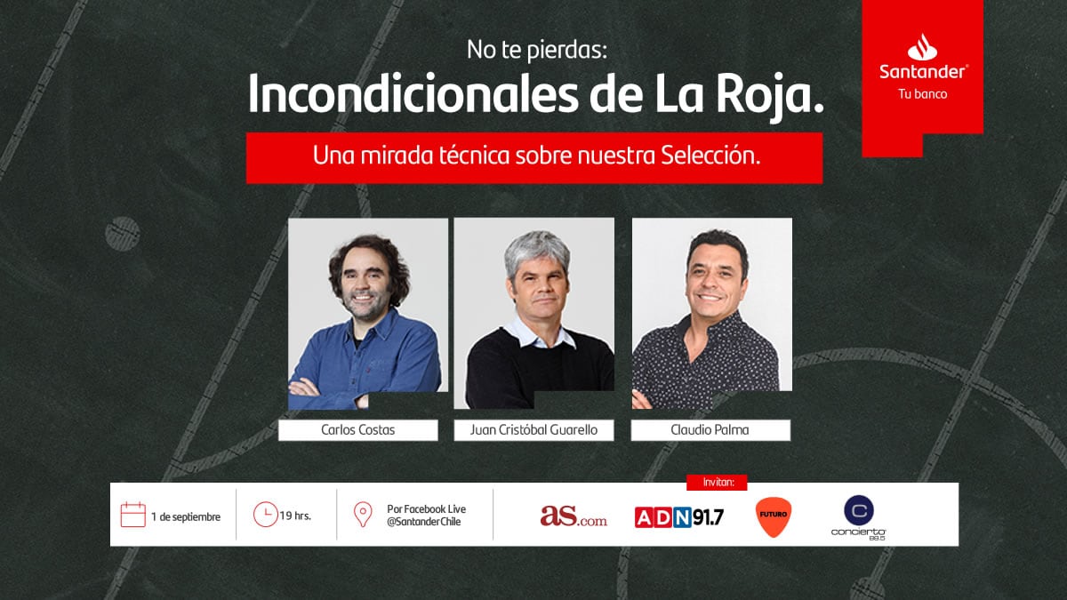 ADN, AS, Futuro y Santander presentan "Incondicionales de la Roja: la previa de Chile-Brasil"