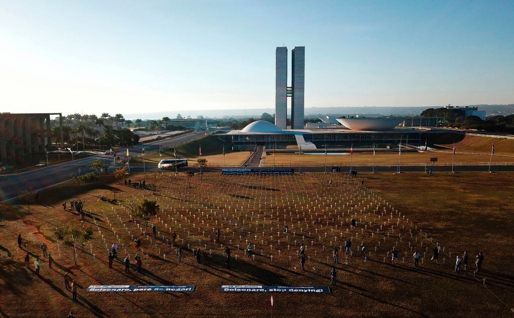 Manifestación en contra del gobierno en Brasilia