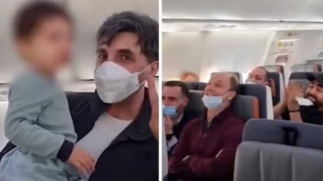 Pasajeros cantan Baby Shark en un avión