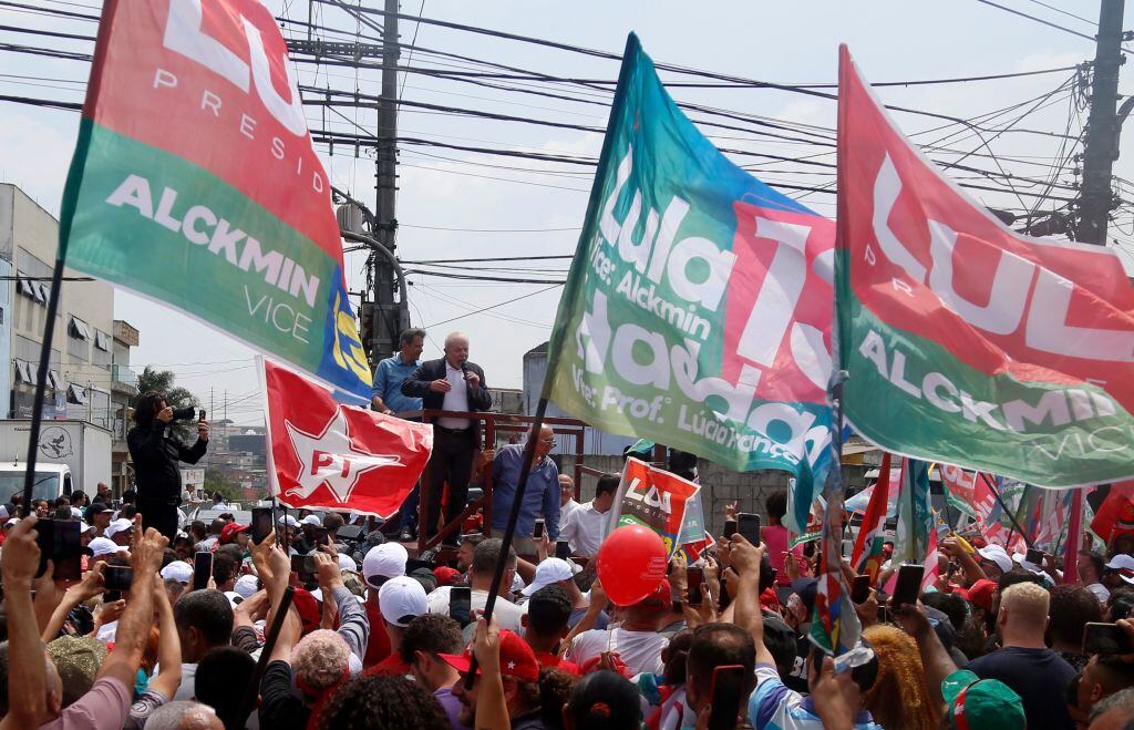 Lula Da Silva en campaña en Sao Mateus de Sao Paulo