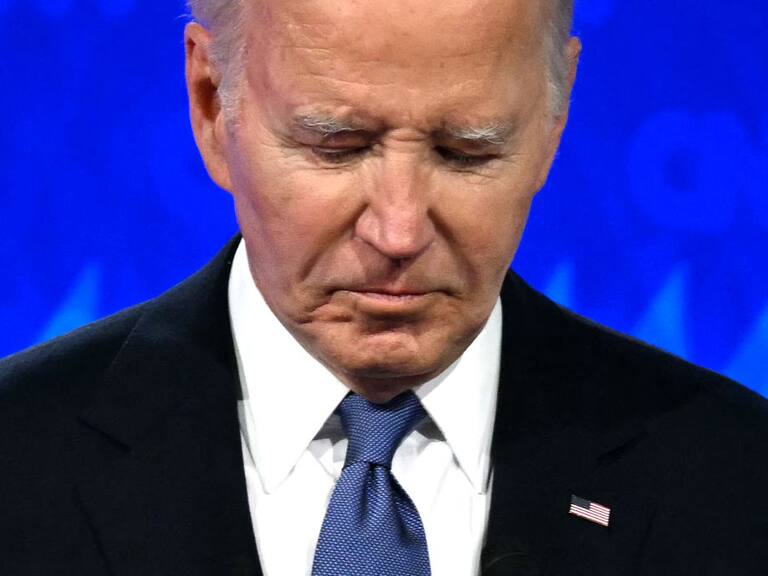 El presidente de Estados Unidos, Joe Biden, durante el primer debate presidencial televisado ante Donald Trump, efectuado en Atlanta.