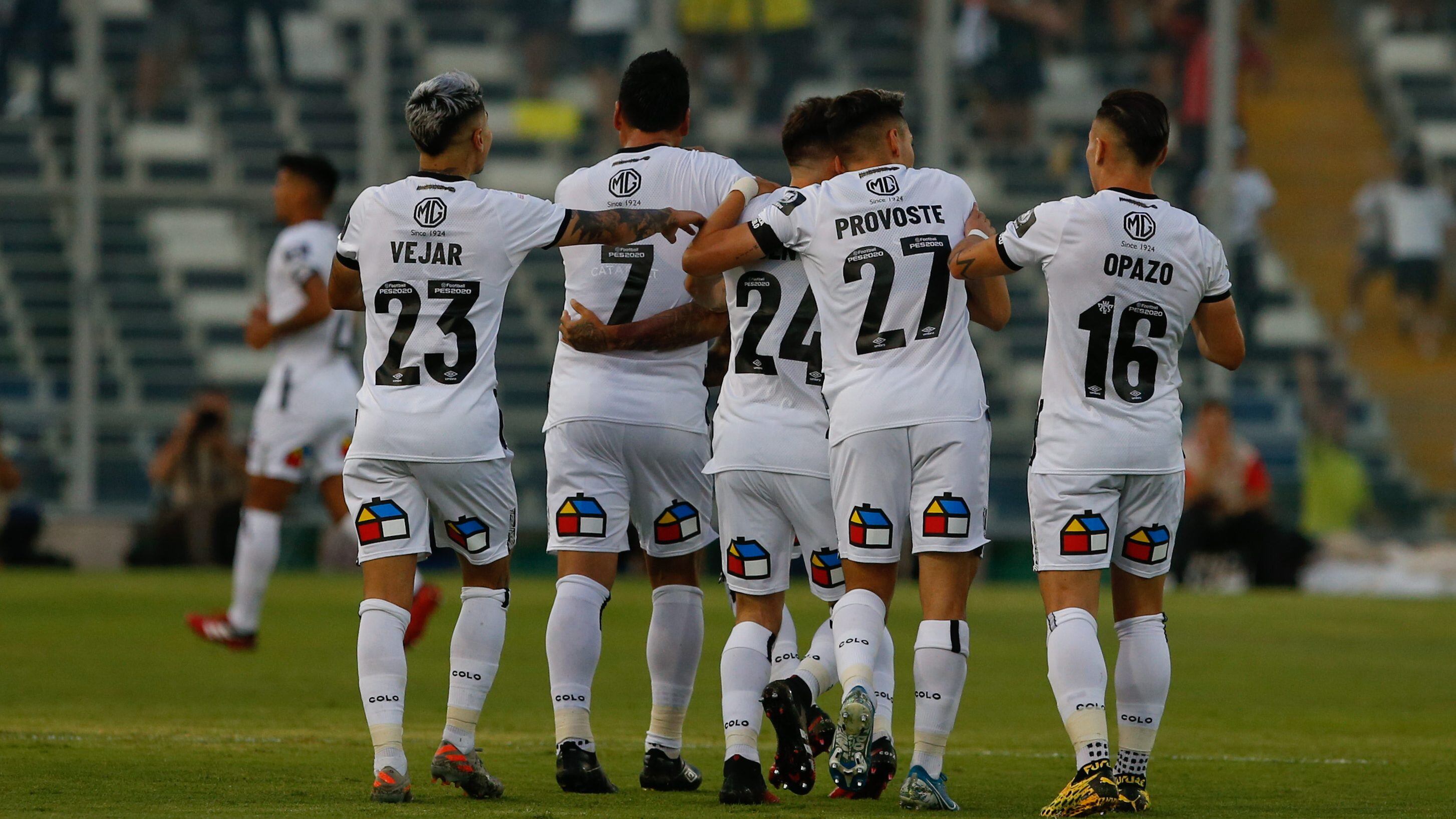 28 de Enero del 2020/SantiagoMarcos Bolados(c) celebra su primer gol y el 1 a 0 de su equipo ,durante el partido valido por la primera fecha del Campeonato Nacional AFP PlanVital 2020, entre Colo Colo vs Palestino, disputado en el Estadio Monumental.
FOTO:FRANCISCO LONGA/AGENCIAUNO