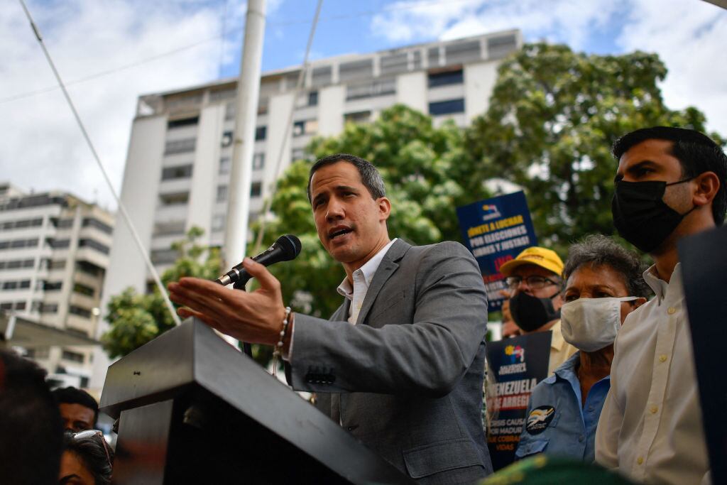 El exdiputado de Venezuela Juan Guaidó en un evento opositor
