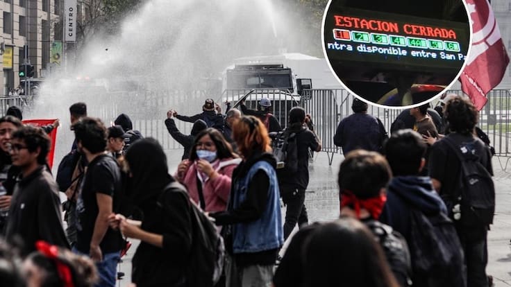 Marcha estudiantil: Metro de Santiago anuncia cierre de estación en Línea 1 por disturbios