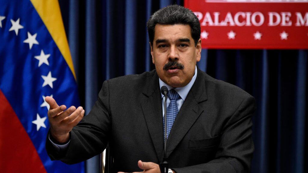 Venezuelan President Nicolas Maduro speaks during a press conference with international media correspondents following his recent trip to China, at the Miraflores Presidential Palace in Caracas, on September 18, 2018. (Photo by FEDERICO PARRA / AFP)        (Photo credit should read FEDERICO PARRA/AFP via Getty Images)