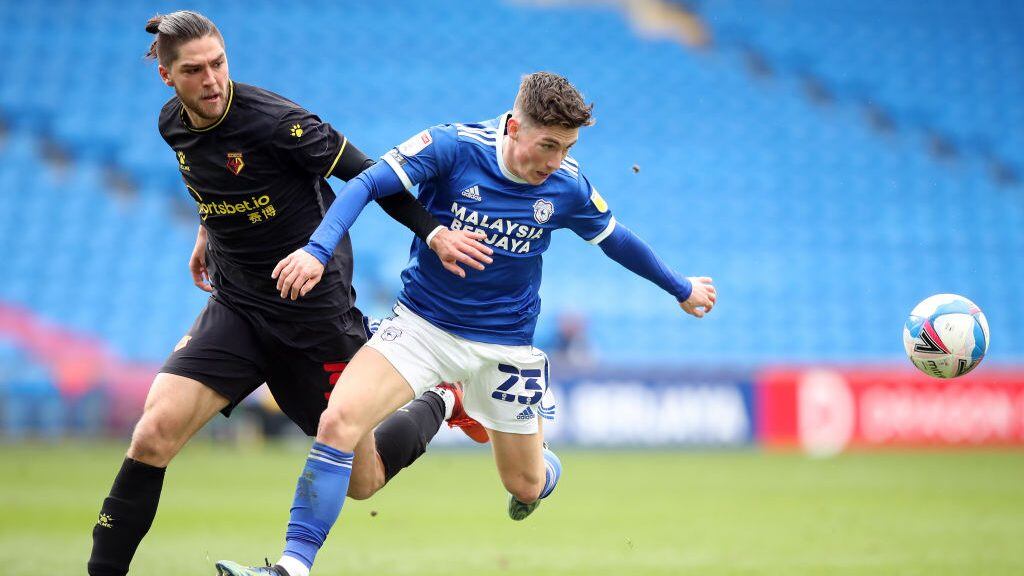 Watford's Francisco Sierralta (left) and Cardiff City's Harry Wilson battle for the ball during the Sky Bet Championship match at Cardiff City Stadium, Cardiff. (Photo by Nick Potts/PA Images via Getty Images)