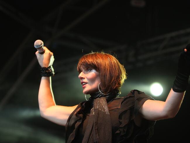SYDNEY, AUSTRALIA - FEBRUARY 07: Danielle Moore of Crazy Penis performs on stage during day two of Playground Weekender 2009 at Del Rio Resort on February 7, 2009 in Sydney, Australia. (Photo by Mark Metcalfe/WireImage)