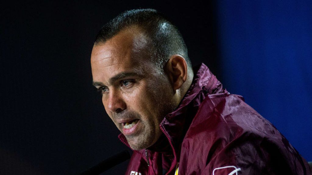 MADRID, SPAIN - 2019/03/21: Venezuela's coach Rafael Dudamel holds a press conference ahead of friendly match against Argentina National Football Team, at Wanda Metropolitano Stadium. (Photo by Marcos del Mazo/LightRocket via Getty Images)