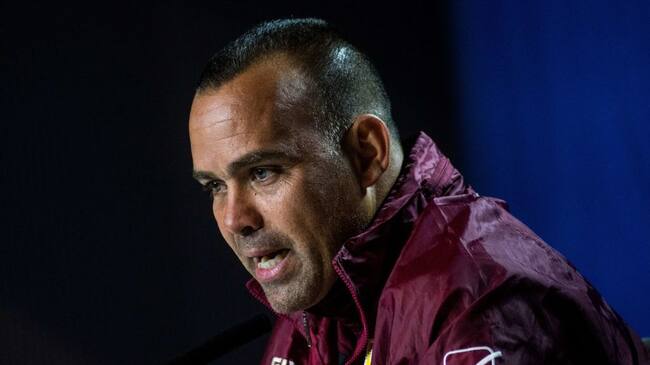 MADRID, SPAIN - 2019/03/21: Venezuela's coach Rafael Dudamel holds a press conference ahead of friendly match against Argentina National Football Team, at Wanda Metropolitano Stadium. (Photo by Marcos del Mazo/LightRocket via Getty Images)