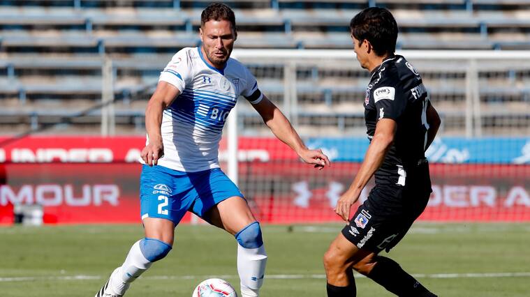 19 de Diciembre del 2020/SANTIAGOGermán Lanaro(i) y Matias Fernandez(d) ,durante el partido valido por la Vigésimo Quinta fecha del Campeonato Nacional AFP PlanVital 2020, entre Universidad Católica vs Colo Colo, disputado en el Estadio San Carlos de Apoquindo.
FOTO:FRANCISCO LONGA/AGENCIAUNO