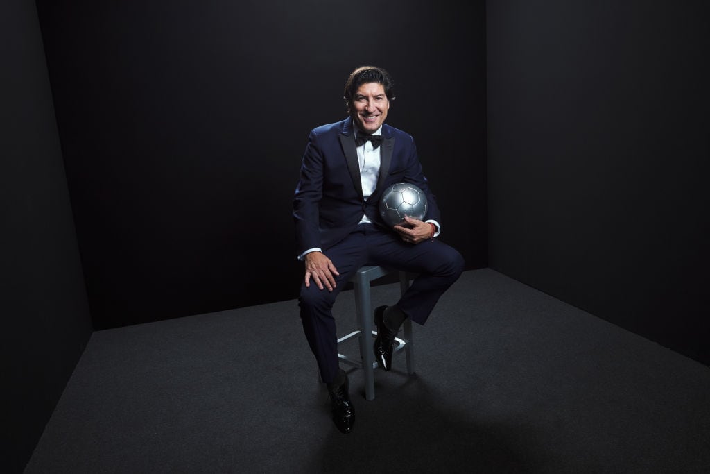 MILAN, ITALY - SEPTEMBER 23: Ivan Zamorano poses for a portrait in the photo booth prior to The Best FIFA Football Awards 2019 at Excelsior Hotel Gallia on September 23, 2019 in Milan, Italy. (Photo by Michael Regan - FIFA/FIFA via Getty Images)