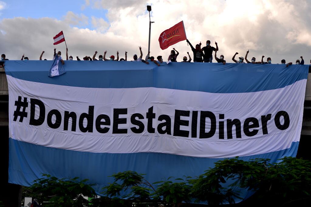 Manifestación en contra del gobierno hondureño de Hernández