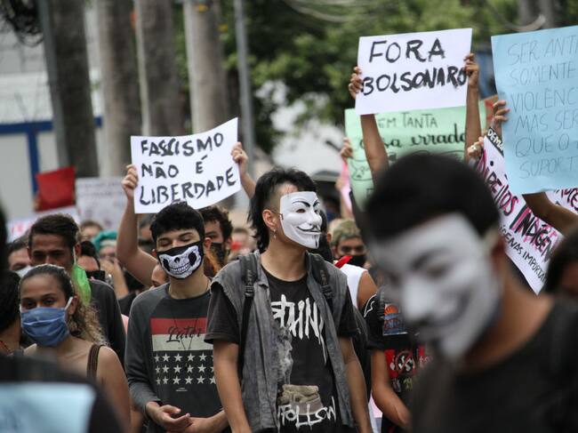 Protesta contra Bolsonaro Foto: Getty Images