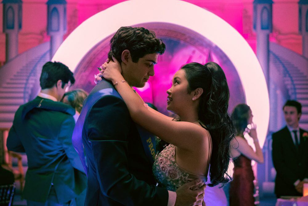 TO ALL THE BOYS IVE LOVED BEFORE 3. Ross Butler as Trevor, Noah Centineo as Peter Kavinsky, Lana Condor as Lara Jean Covey, in TO ALL THE BOYS IVE LOVED BEFORE 3. Cr. Katie Yu / Netflix © 2020