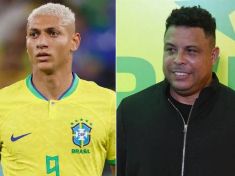 Emocionado hasta las lágrimas: Richarlison conoce a Ronaldo y le enseña el «baile de la paloma»