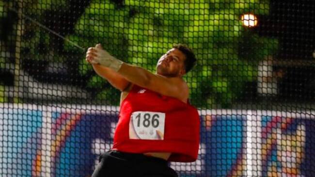 Gabriel Kehr gana el oro en el lanzamiento de martillo en Asunción 2022