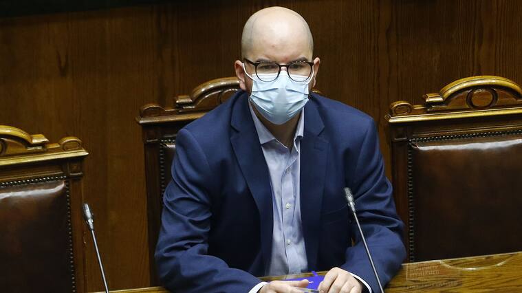 16 DE MARZO DE 2022/VALPARAISOEl ministro de la Secretaría General de la Presidencia, Giorgio Jackson, durante la Sesión de Sala del Senado, en donde se analiza la extensión del Estado de Excepción Constitucional en la zona norte por la situación migratoria
FOTO: LEONARDO RUBILAR CHANDIA/AGENCIAUNO