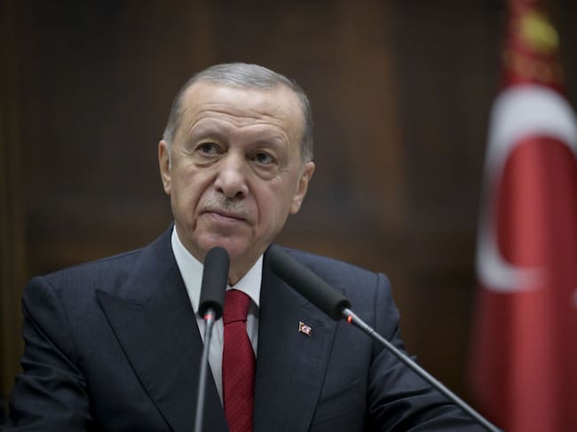 Presidente de Turquía Recep Tayyip Erdogan dando un discurso en Ankara