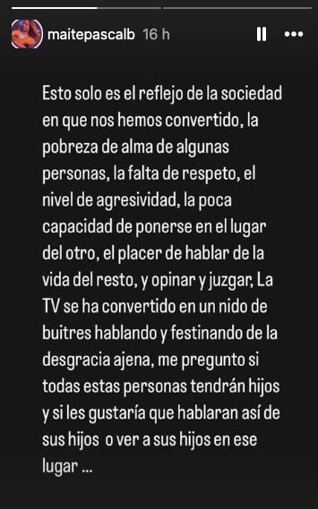 Declaración de Maite Pascal, madre de Maite Osini.