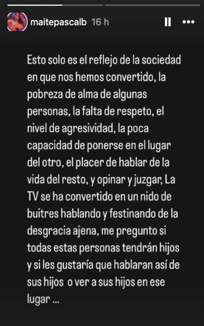 Declaración de Maite Pascal, madre de Maite Osini.