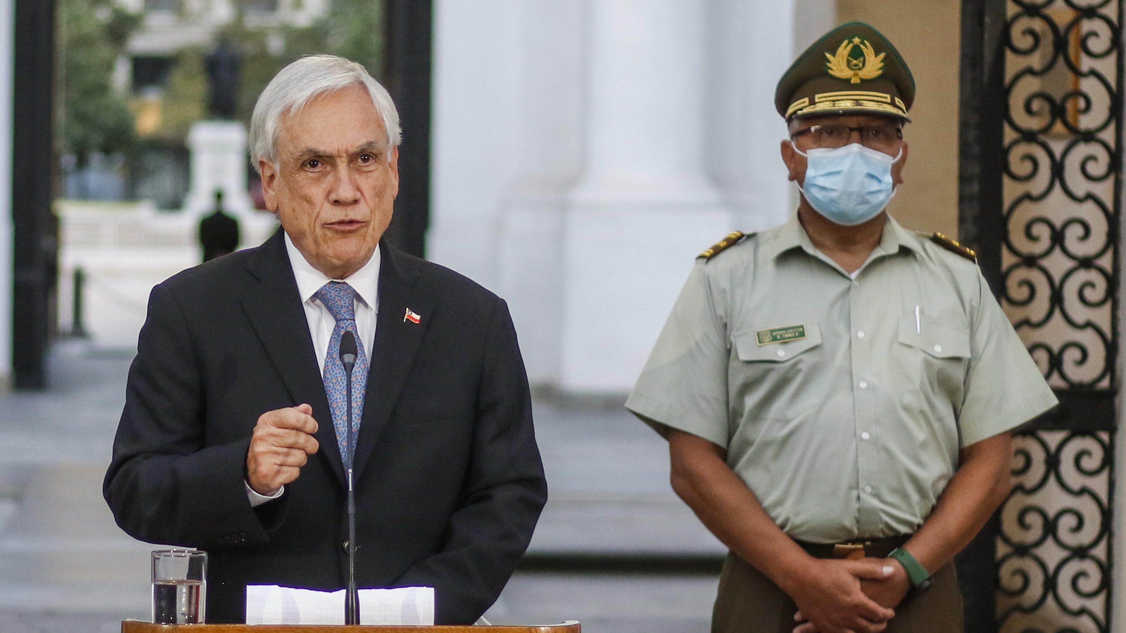 22 de febrero del 2021/SANTIAGOEl Presidente de la Republica, Sebastián Piñera, el Director de la Policía de Investigaciones Héctor Espinosa, y el General Director de Carabineros, Ricardo Yáñez, realizan punto de prensa tras reunión por la violencia en la Araucanía.
FOTO: SEBASTIAN BELTRAN GAETE/AGENCIAUNO