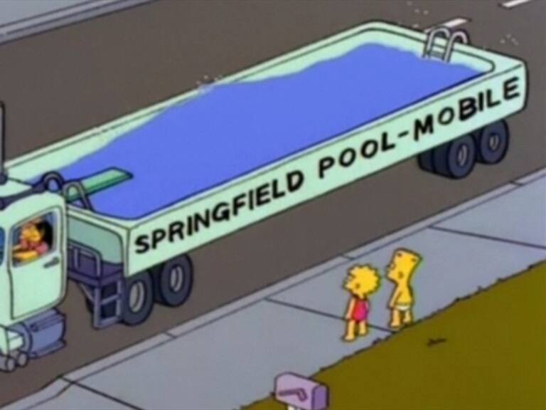 Inspirado en Los Simpson: Así quedó la piscina móvil creada por un chileno