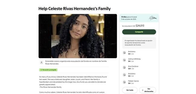 gofundme - Cesleste Rivas