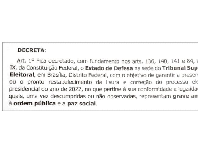 El borrador de un decreto para intervenir el tribunal electoral de Brasil