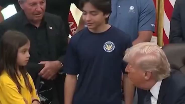 Donald Trump protagonizó un incómodo momento con una niña en la Casa Blanca