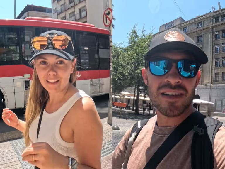 “Nos preocupaba mucho venir”: pareja de youtubers inglesa visitó Santiago y lanzó honesta opinión tras recorrer el centro