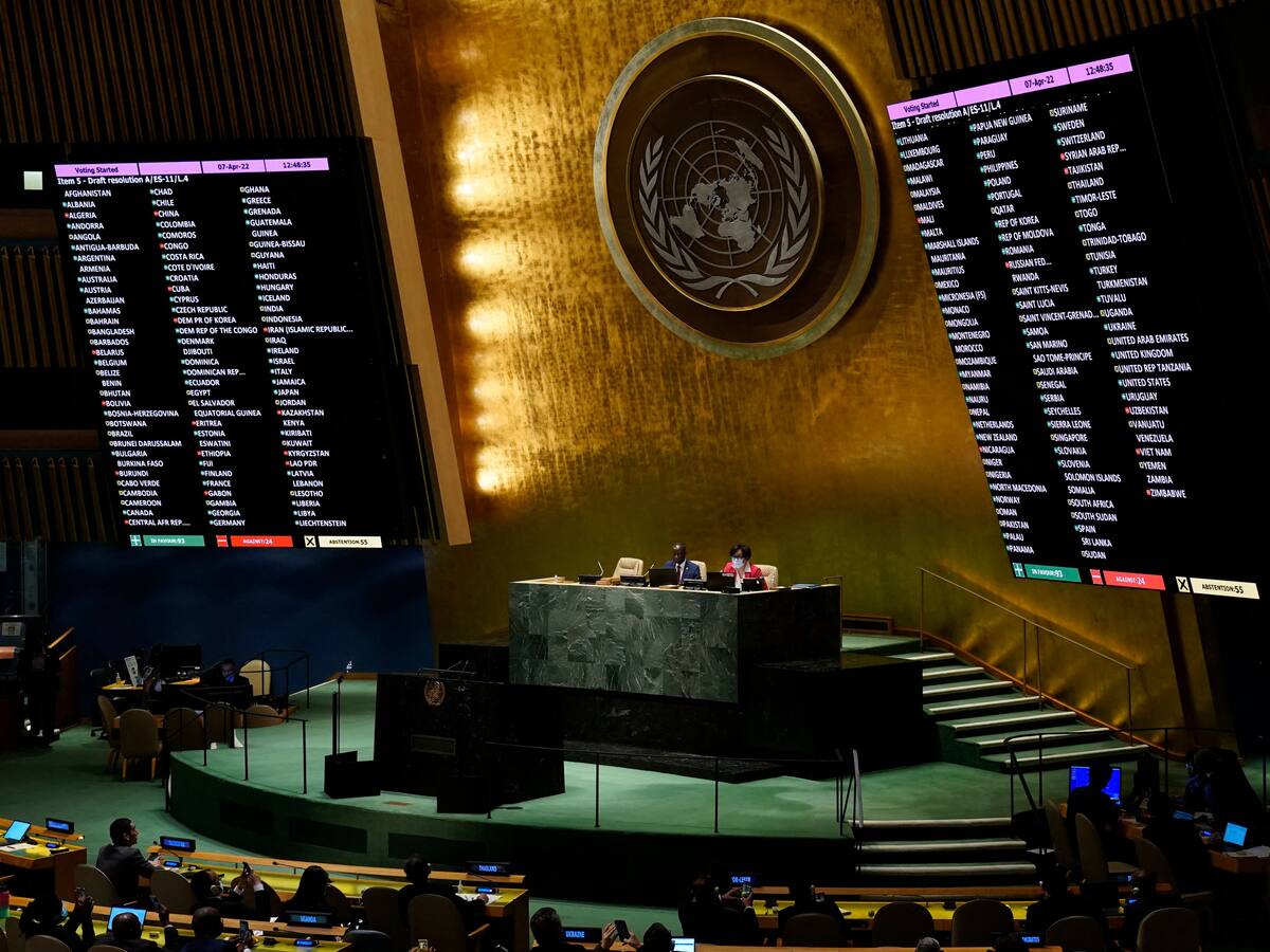 ONU aprueba suspensión de Rusia del Consejo de Derechos Humanos