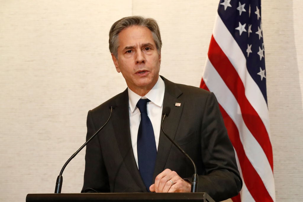 El secretario de estado de EEUU Antony Blinken en su visita en Australia