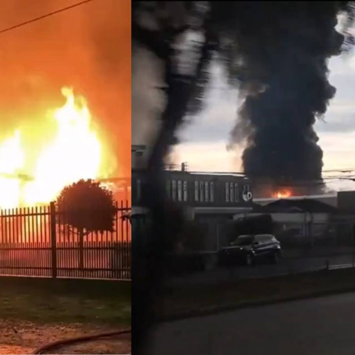 Gigantesco incendio en Cerrillos en acopio de neumáticos: evacúan viviendas y humo negro cubre gran parte de Santiago