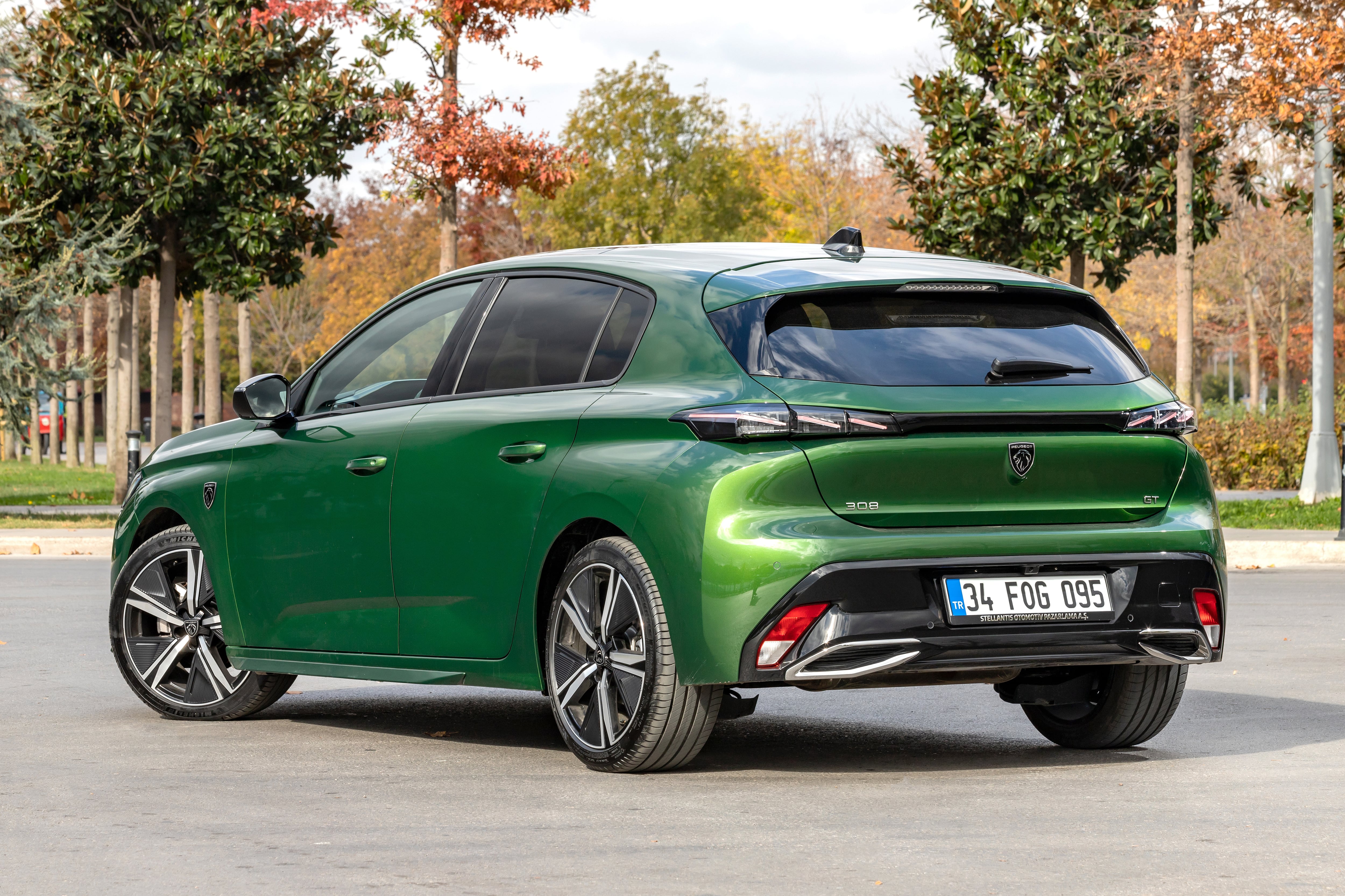 Istanbul, Turkey - November 14 2022 : Peugeot 308 is a small family car produced by French automaker Peugeot.