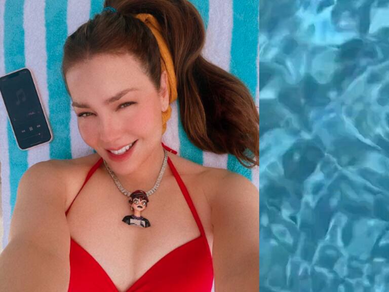 Thalía salvó a un ratón de su piscina y subió el video tutorial a TikTok