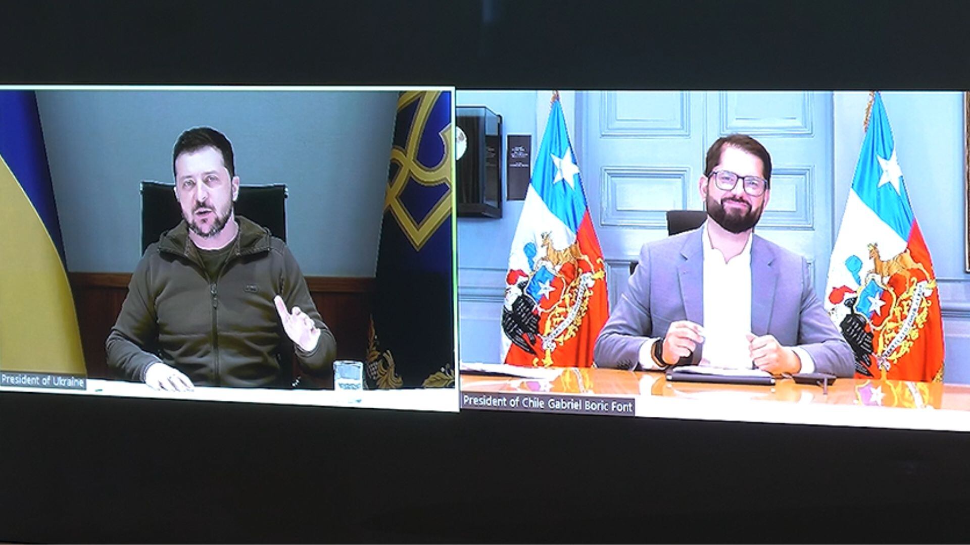 Ucrania, Chile, mandatario chileno, reunión telemática vía Zoom, Una reunión con la Cámara y el Senado, Volodímir Zelenski, Presidente de Ucrania,